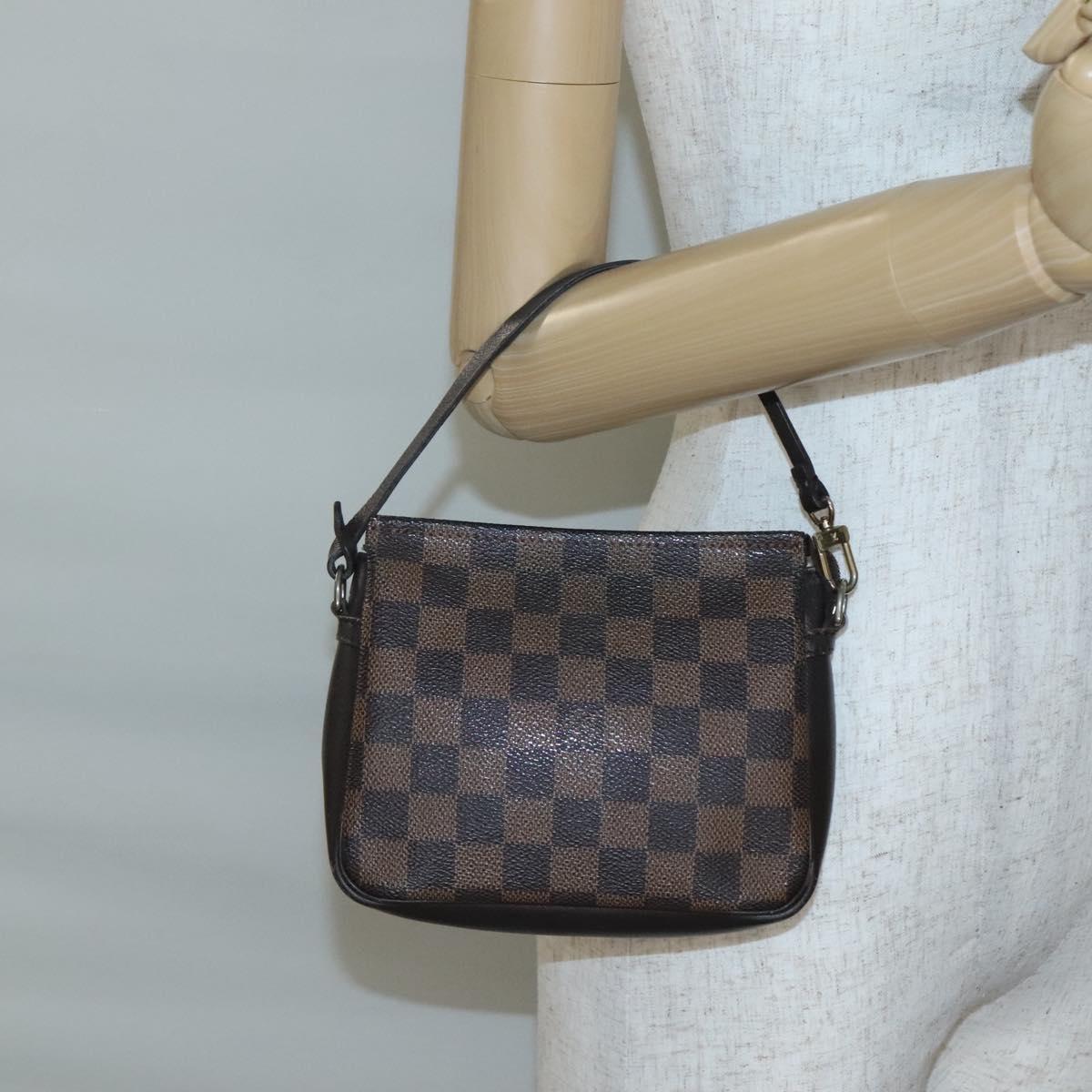 LOUIS VUITTON Damier Ebene Trousse Makeup Pouch N51982 LV Auth 139776