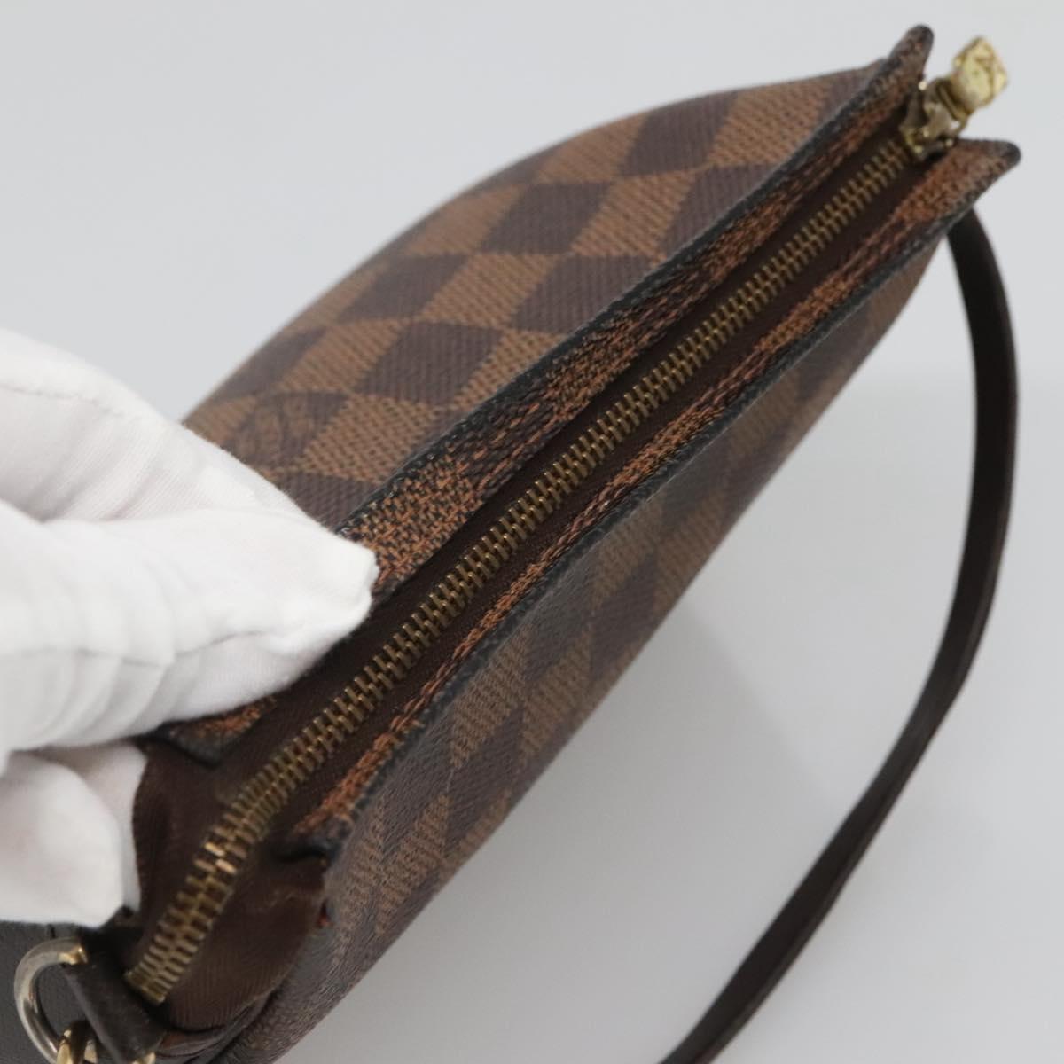 LOUIS VUITTON Damier Ebene Trousse Makeup Pouch N51982 LV Auth 139776