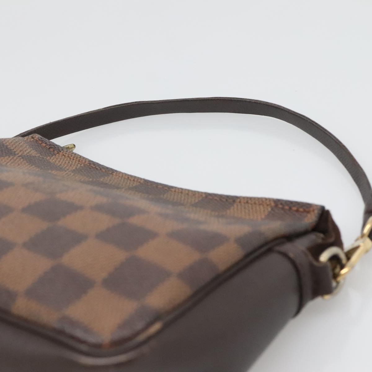 LOUIS VUITTON Damier Ebene Trousse Makeup Pouch N51982 LV Auth 139776