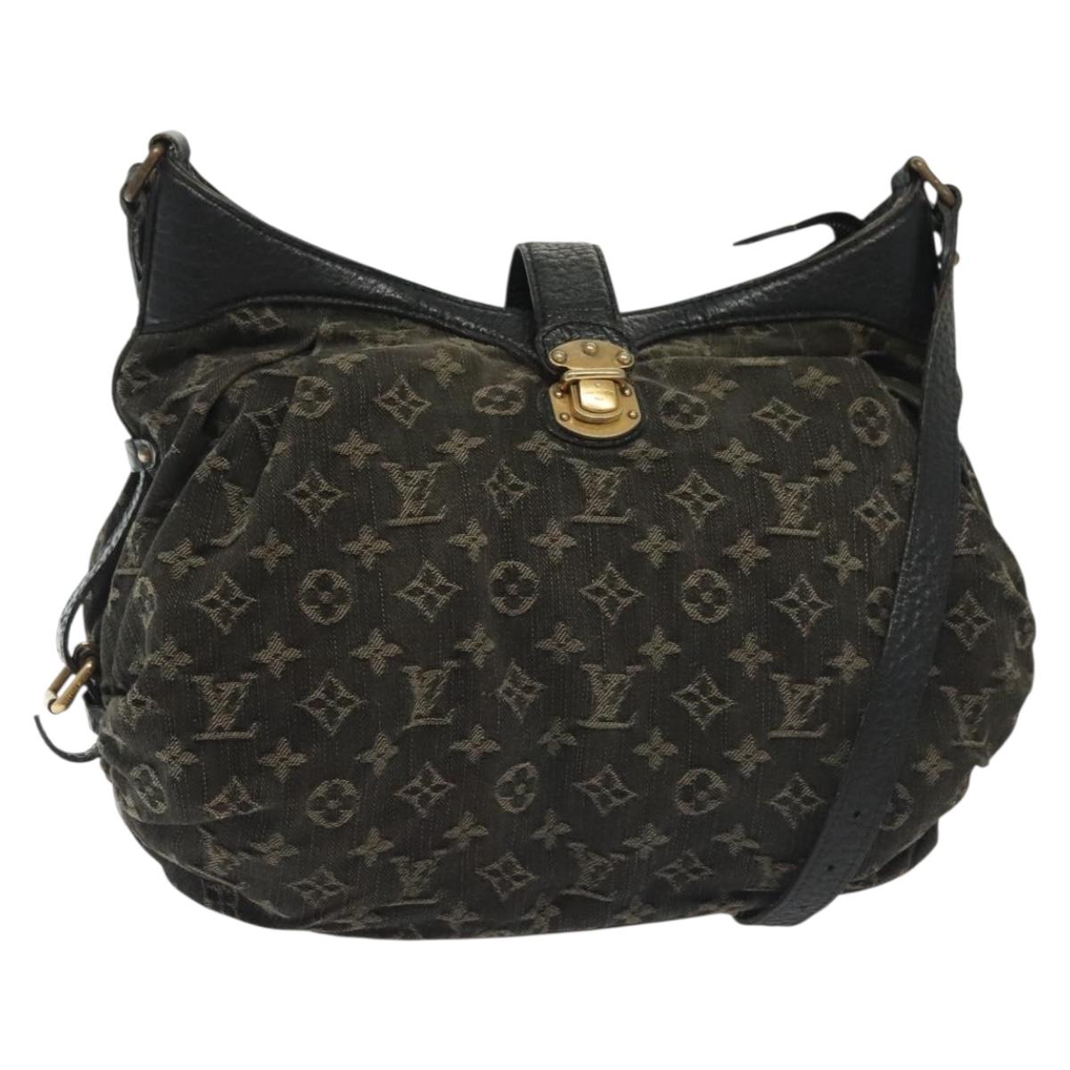LOUIS VUITTON Monogram Denim Slytree Shoulder Bag Black M95835 LV Auth 139791
