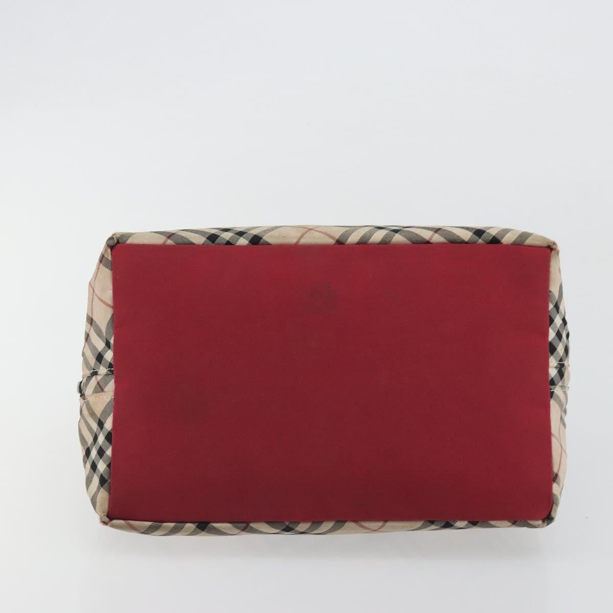 BURBERRY Nova Check Bag Nylon Leather 2 Set Beige Green Auth 139805