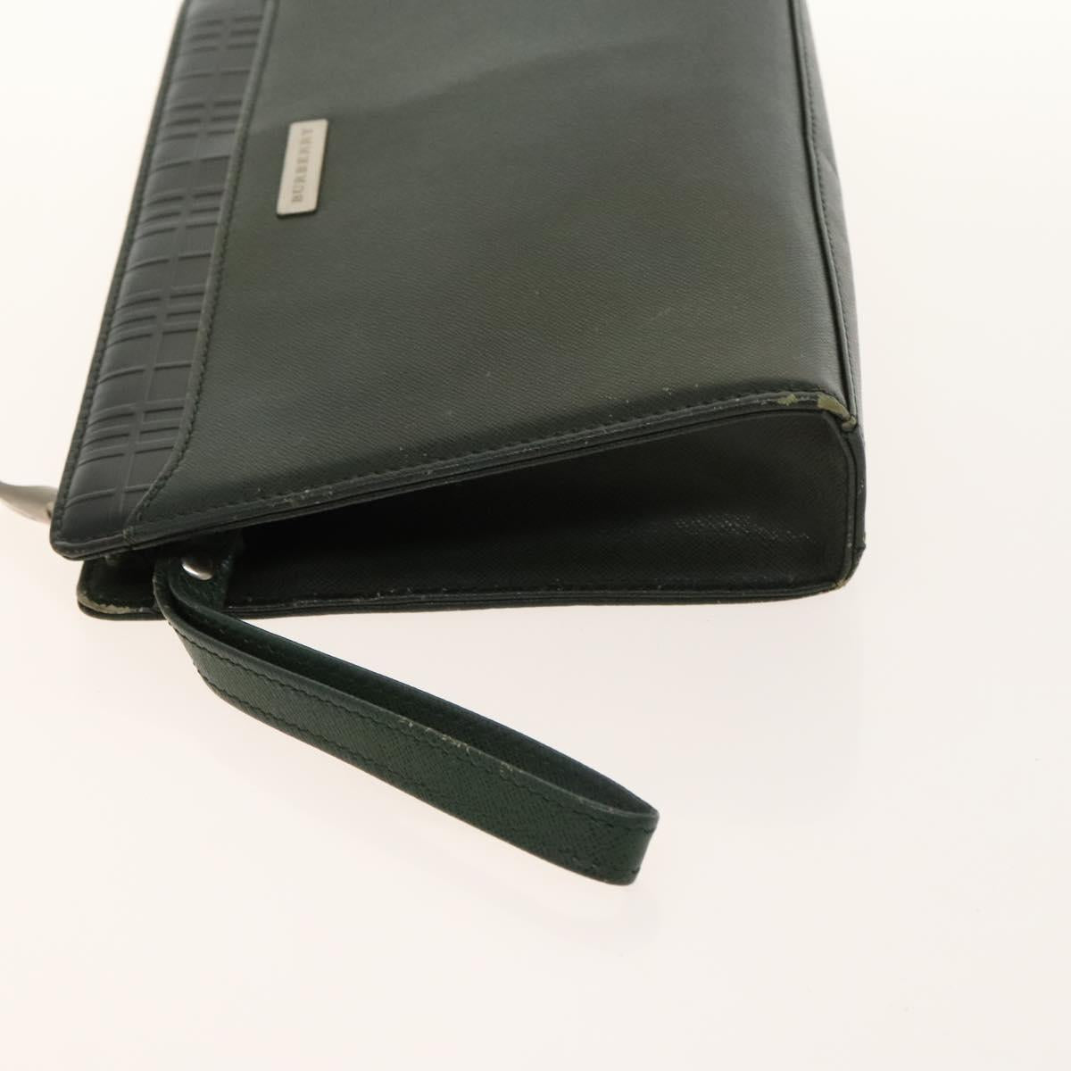 BURBERRY Nova Check Bag Nylon Leather 2Set Beige Green Auth 139805