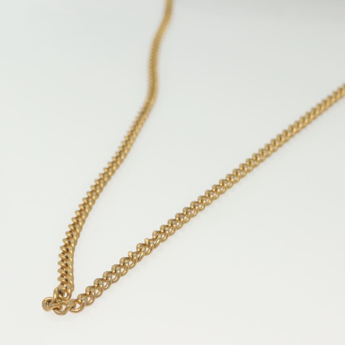 Christian Dior Trotter Canvas Chain Shoulder Bag Navy Gold Auth 139814