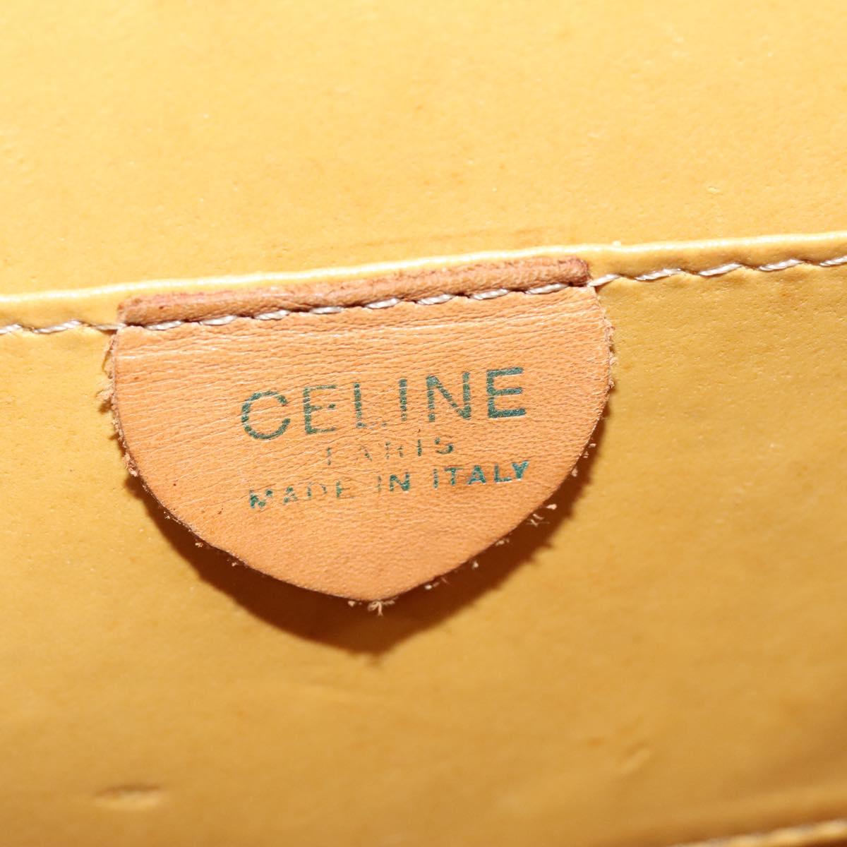 CELINE Macadam Canvas Shoulder Bag PVC Leather Brown Gold Auth 139816