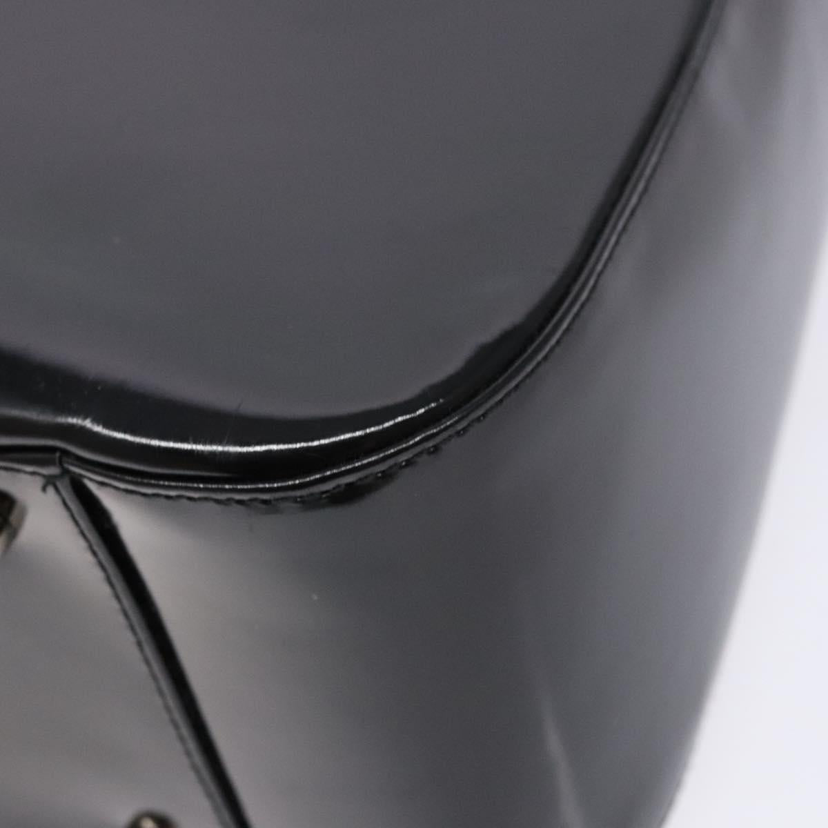 GUCCI Interlocking Hand Bag Patent leather Black 000 1013 0504 Auth 139818
