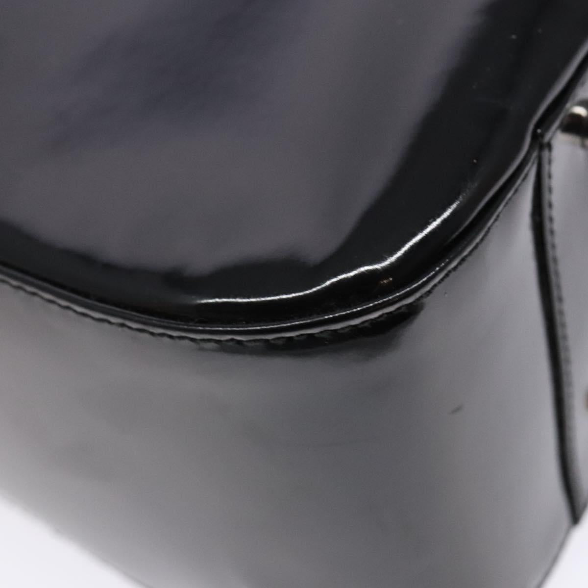 GUCCI Interlocking Hand Bag Patent leather Black 000 1013 0504 Auth 139818