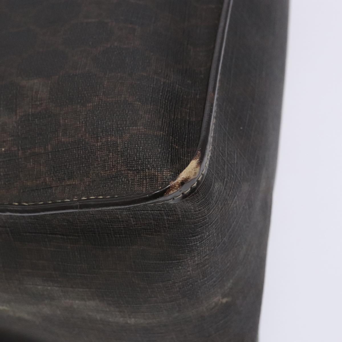 GUCCI GG Supreme Hand Bag PVC Leather Gold Dark Brown 190259 Auth 139819