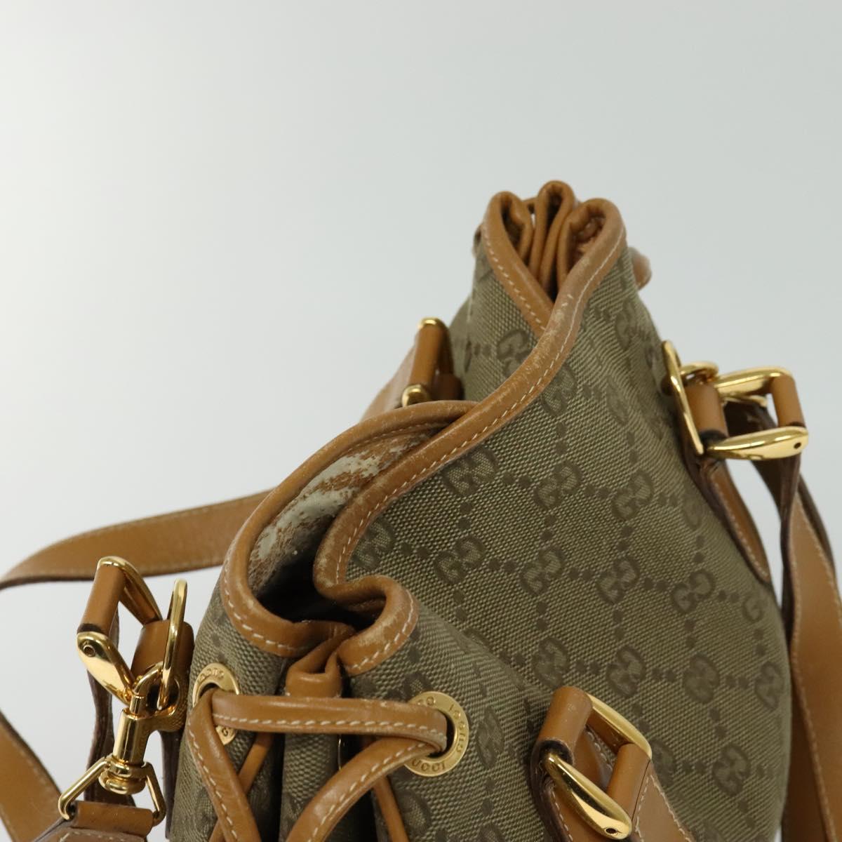 GUCCI GG Canvas Shoulder Bag 2way Beige Gold 000 3444 0282 Auth 139822