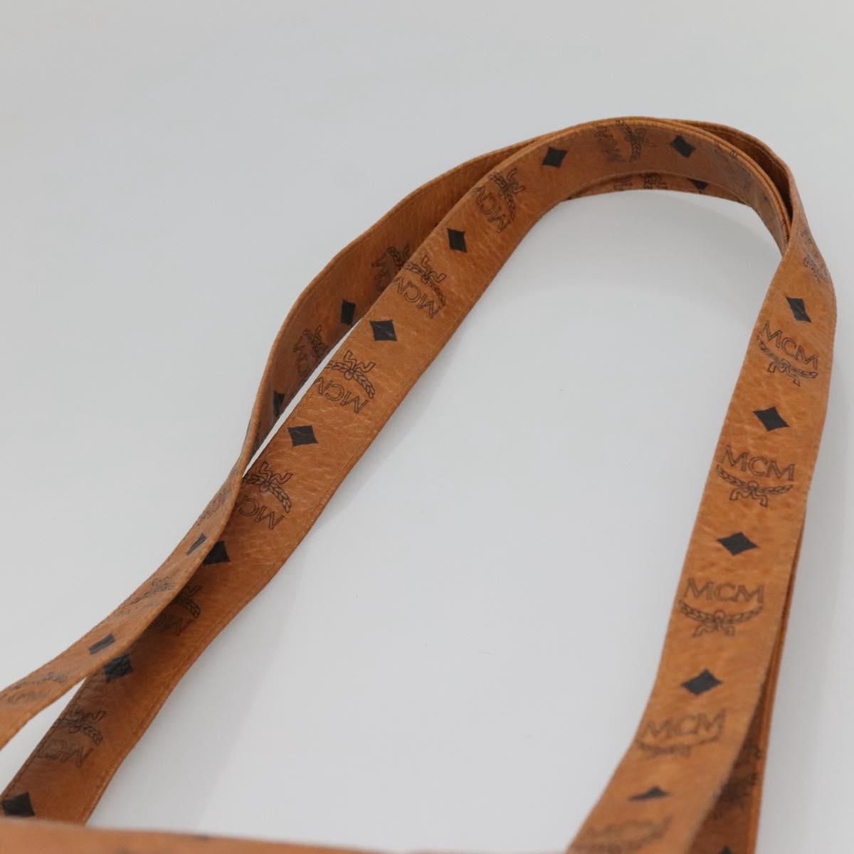 MCM Logogram Vicetos Tote Bag PVC Leather Brown Gold Auth 139837