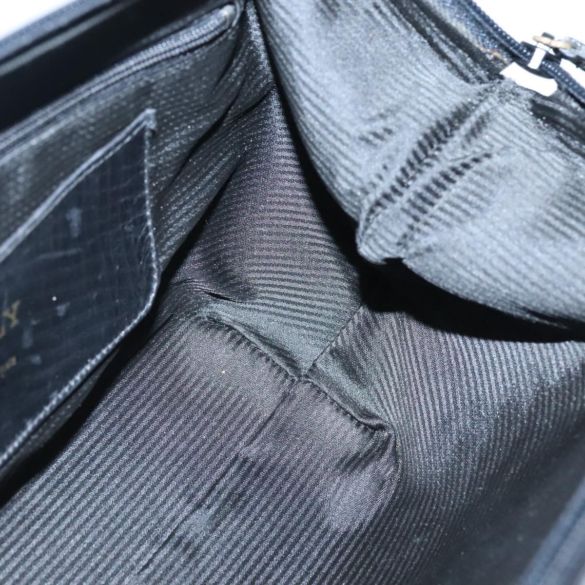 BALLY Hand Bag Leather Black Gold Auth 139839