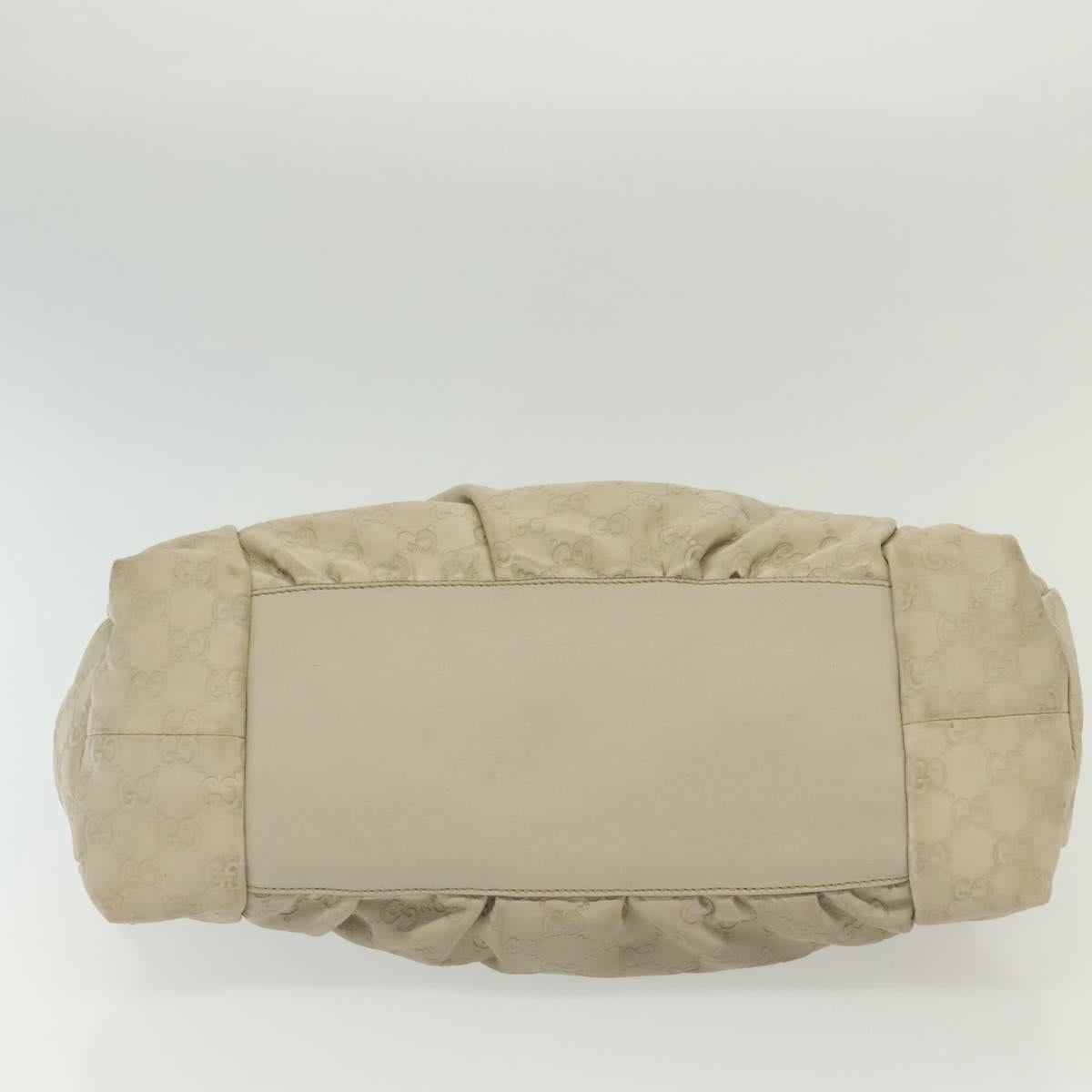 GUCCI GG Canvas Guccissima Hand Bag Leather Ivory Gold 197020 Auth 139852