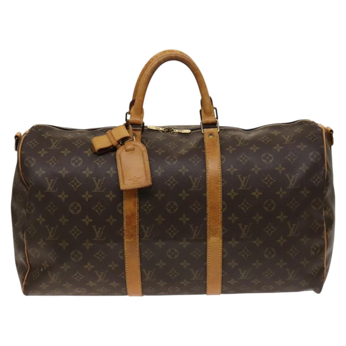 LOUIS VUITTON Monogram Keepall Bandouliere 50 Hand Bag M41416 LV Auth 139878