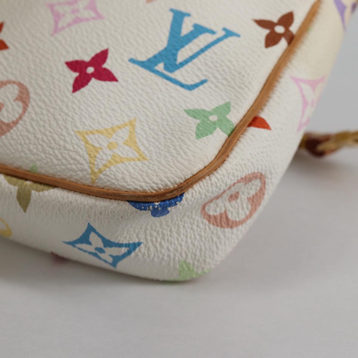 LOUIS VUITTON Monogram Multicolor Pochette Pouch White M92649 LV Auth 139900V