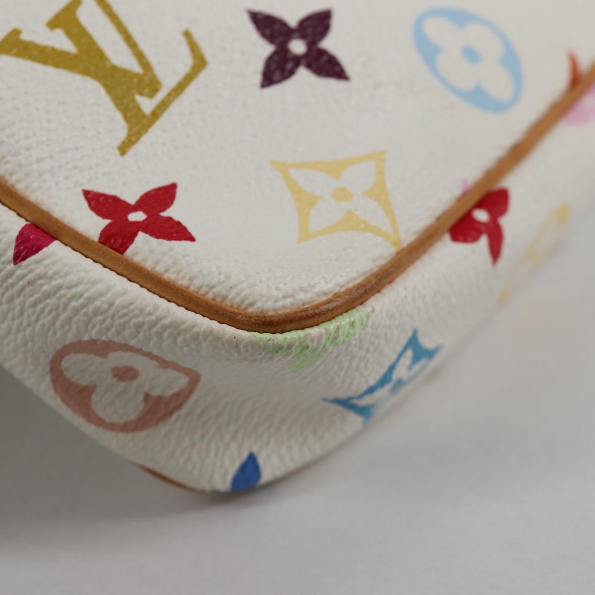 LOUIS VUITTON Monogram Multicolor Pochette Pouch White M92649 LV Auth 139900V