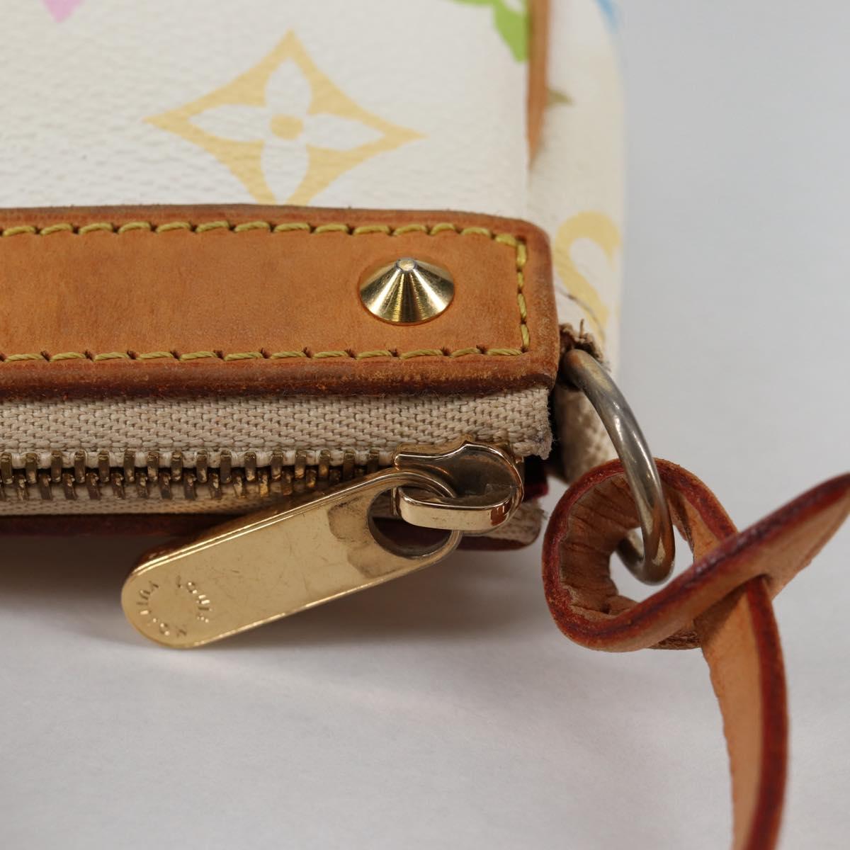 LOUIS VUITTON Monogram Multicolor Pochette Pouch White M92649 LV Auth 139900V