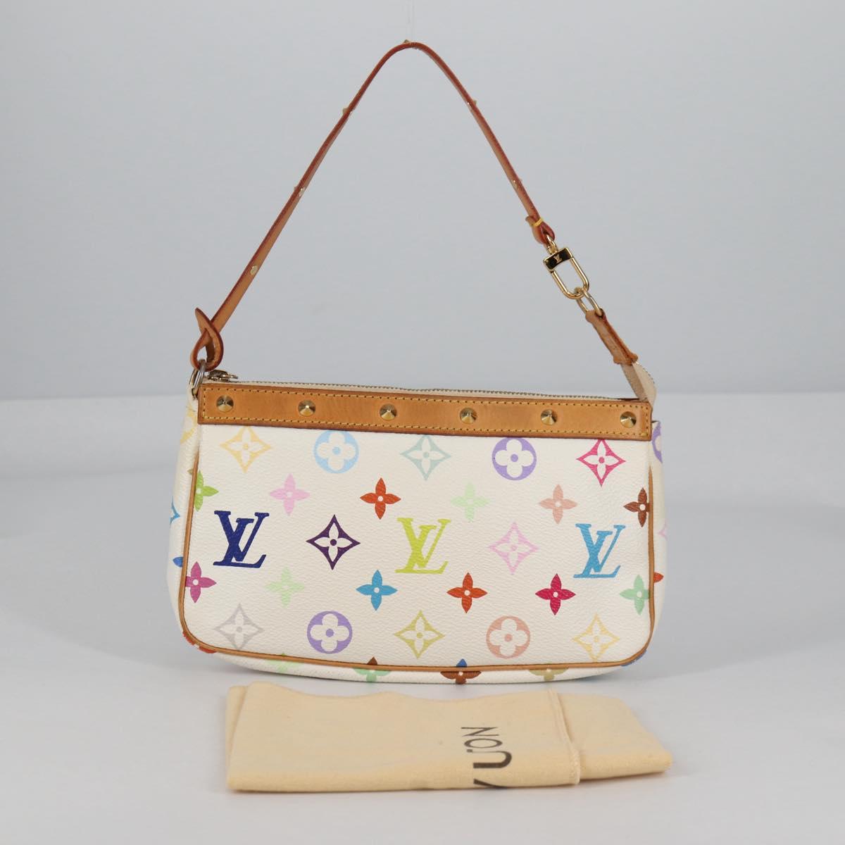 LOUIS VUITTON Monogram Multicolor Pochette Pouch White M92649 LV Auth 139900V