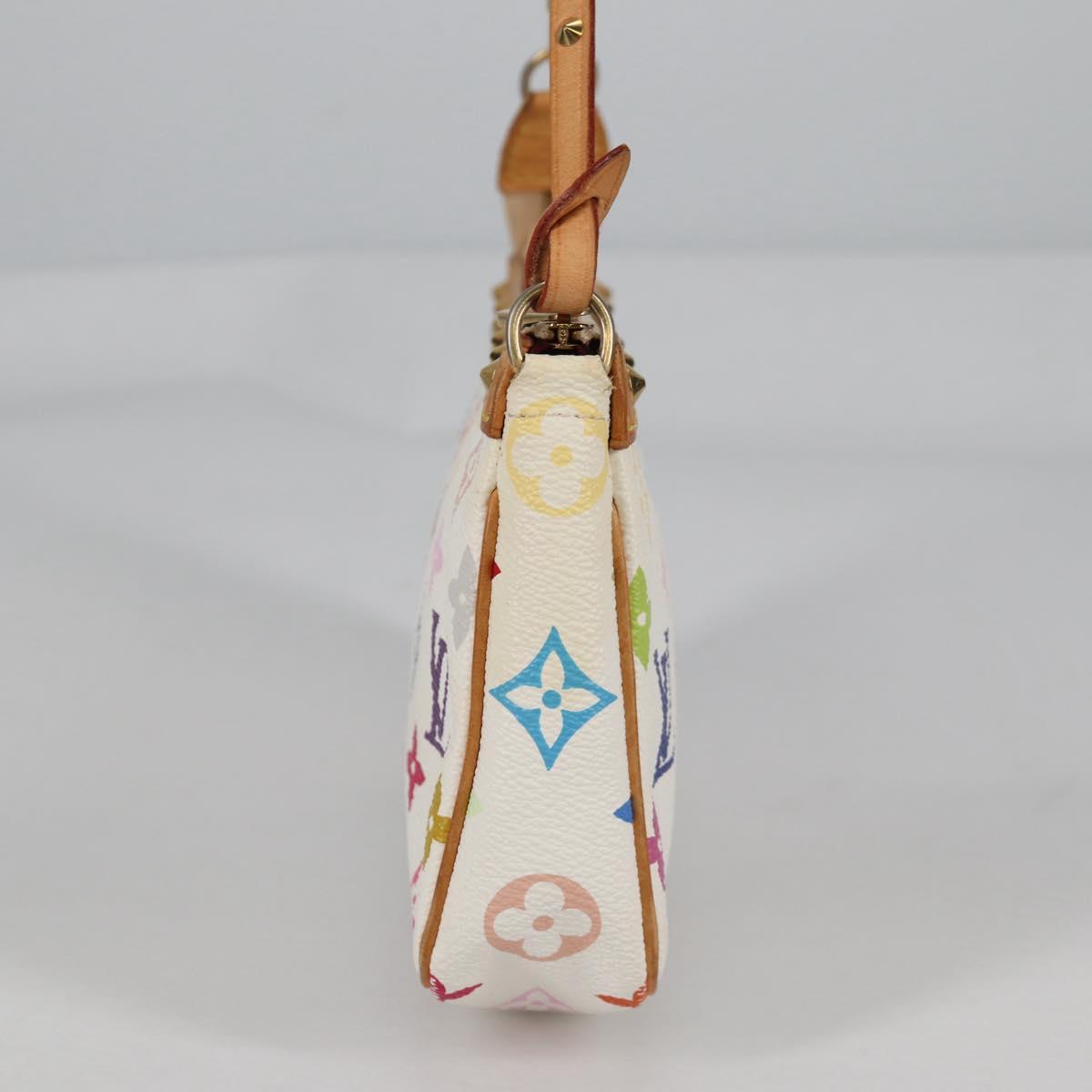 LOUIS VUITTON Monogram Multicolor Pochette Pouch White M92649 LV Auth 139900V