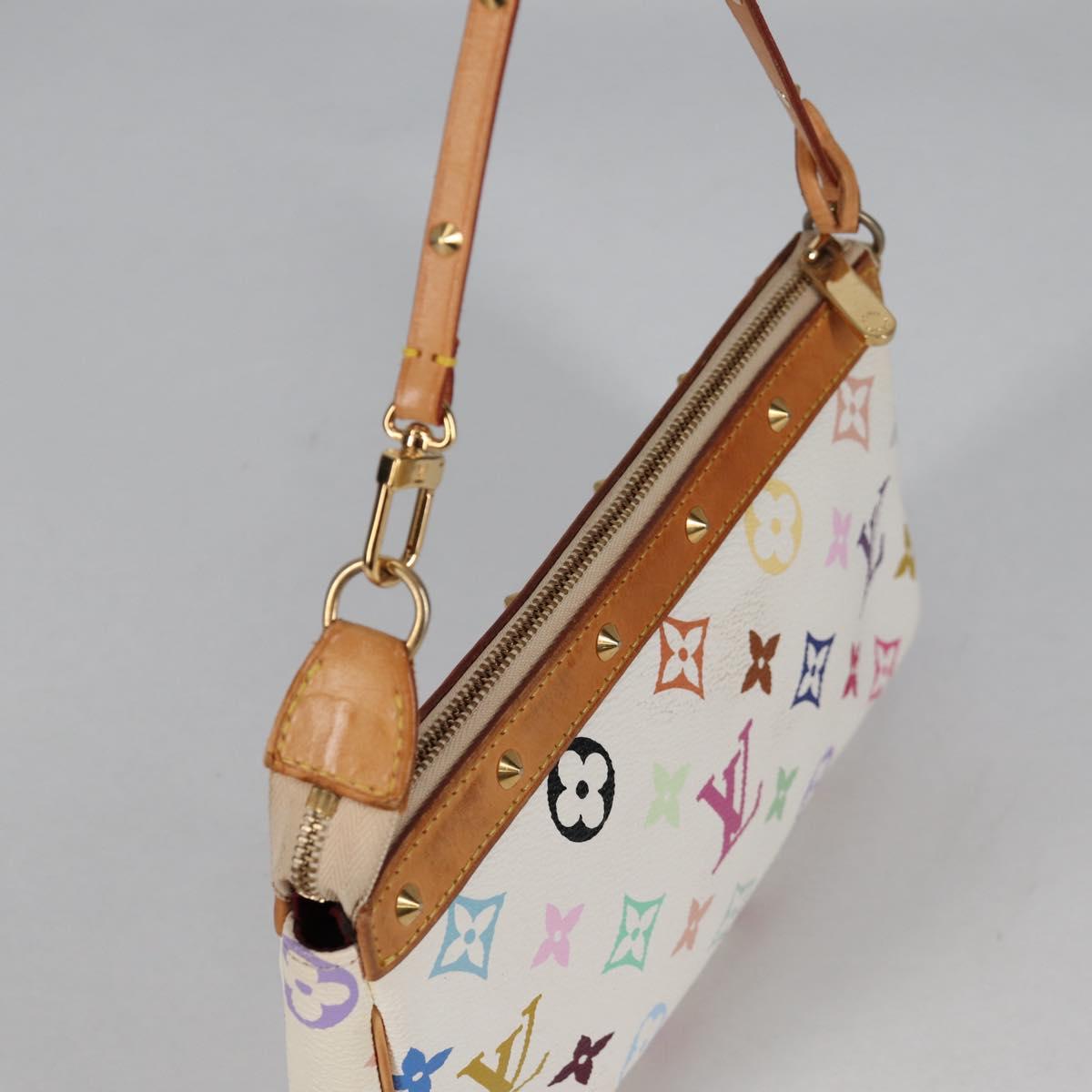 LOUIS VUITTON Monogram Multicolor Pochette Pouch White M92649 LV Auth 139900V