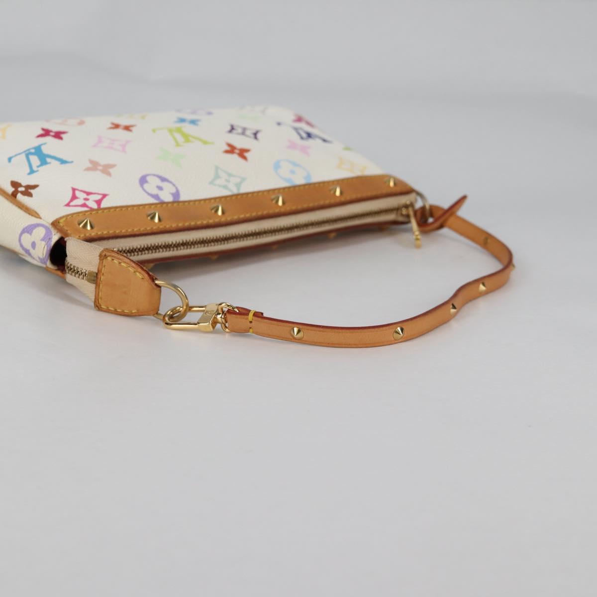 LOUIS VUITTON Monogram Multicolor Pochette Pouch White M92649 LV Auth 139900V