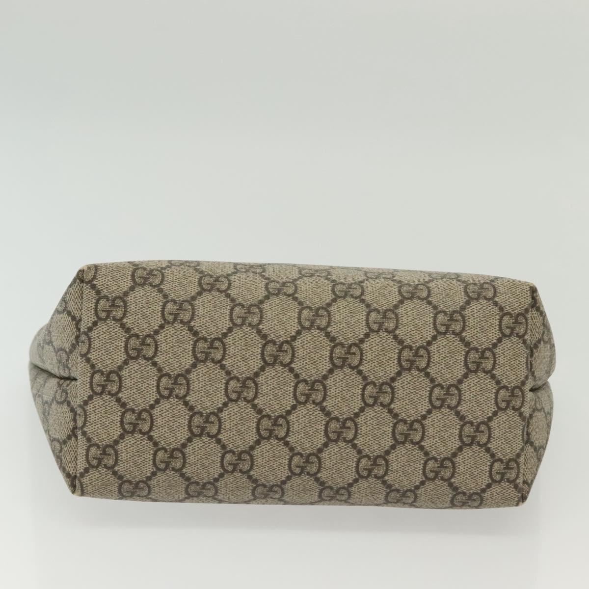 GUCCI GG Supreme Hand Bag PVC Beige Gold 550768 Auth 139907