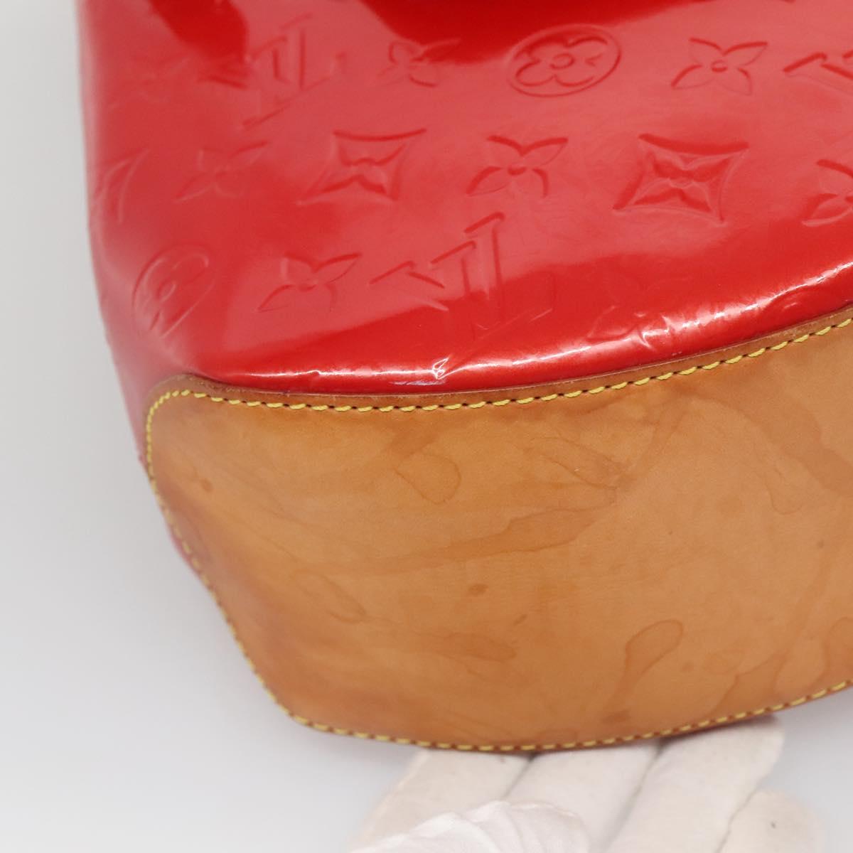 LOUIS VUITTON Monogram Vernis Biscayne Bay GM Bag Rouge M91287 LV Auth 139917