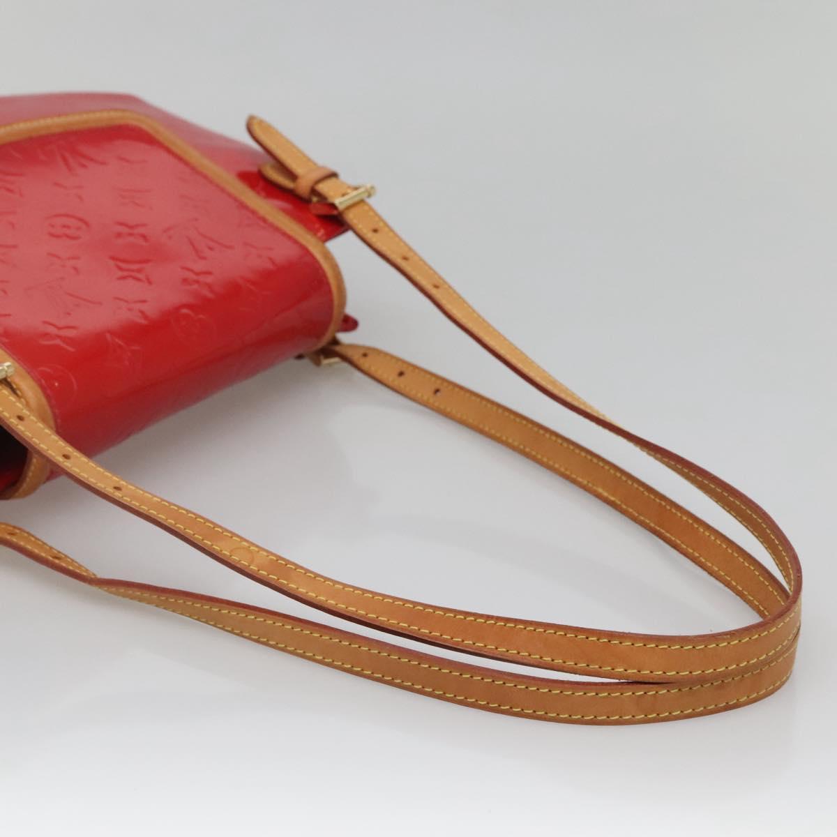 LOUIS VUITTON Monogram Vernis Biscayne Bay GM Bag Rouge M91287 LV Auth 139917