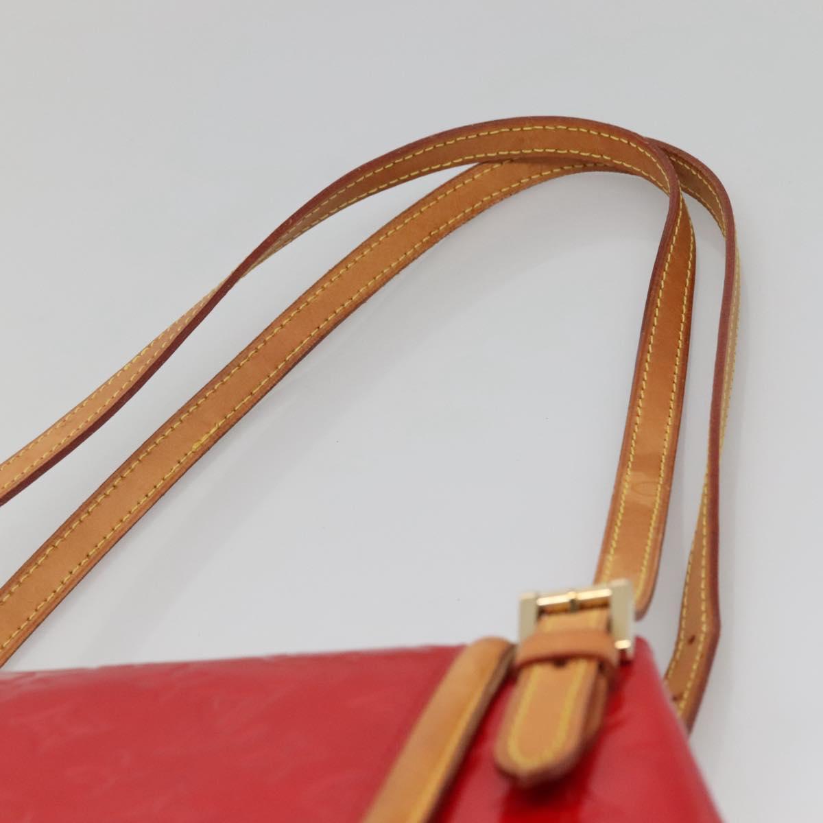 LOUIS VUITTON Monogram Vernis Biscayne Bay GM Bag Rouge M91287 LV Auth 139917