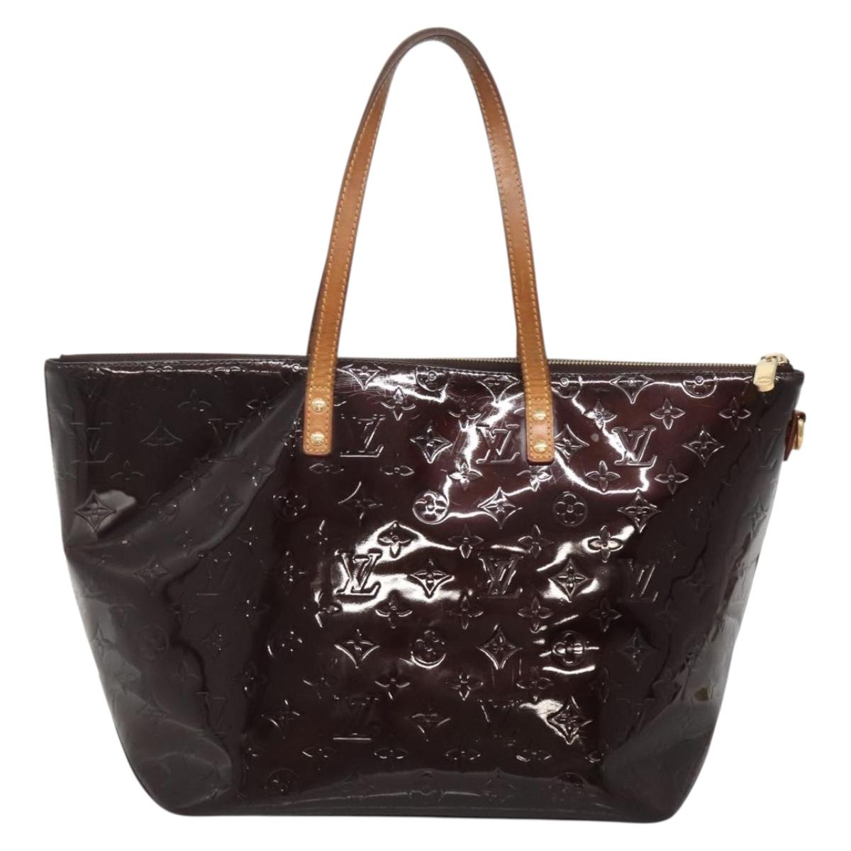 LOUIS VUITTON Monogram Vernis Bellevue GM Tote Bag Amarante M93589 Auth 139919