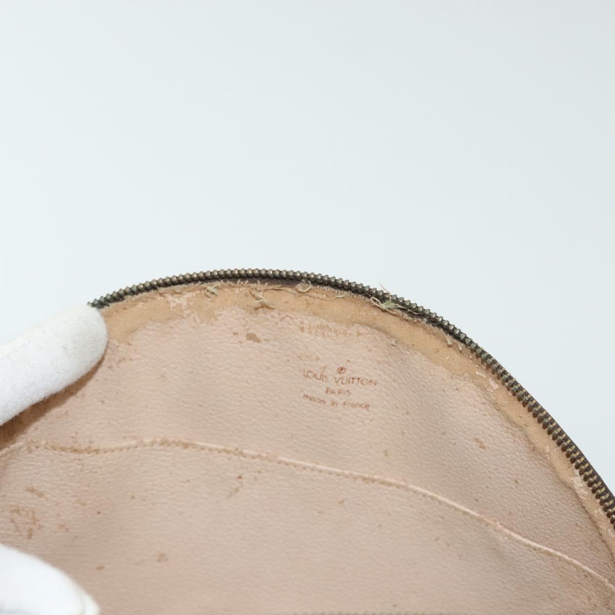 LOUIS VUITTON Monogram Trousse Demi Ronde Cosmetic Pouch M47520 LV Auth 139929