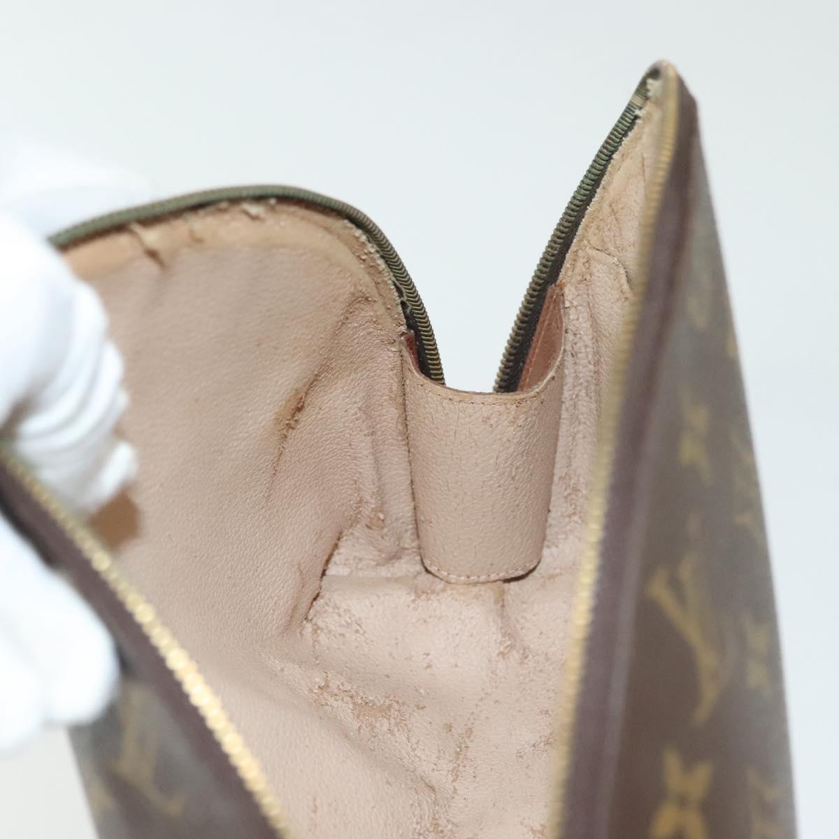 LOUIS VUITTON Monogram Trousse Demi Ronde Cosmetic Pouch M47520 LV Auth 139929