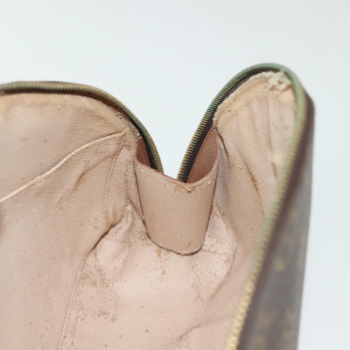 LOUIS VUITTON Monogram Trousse Demi Ronde Cosmetic Pouch M47520 LV Auth 139929