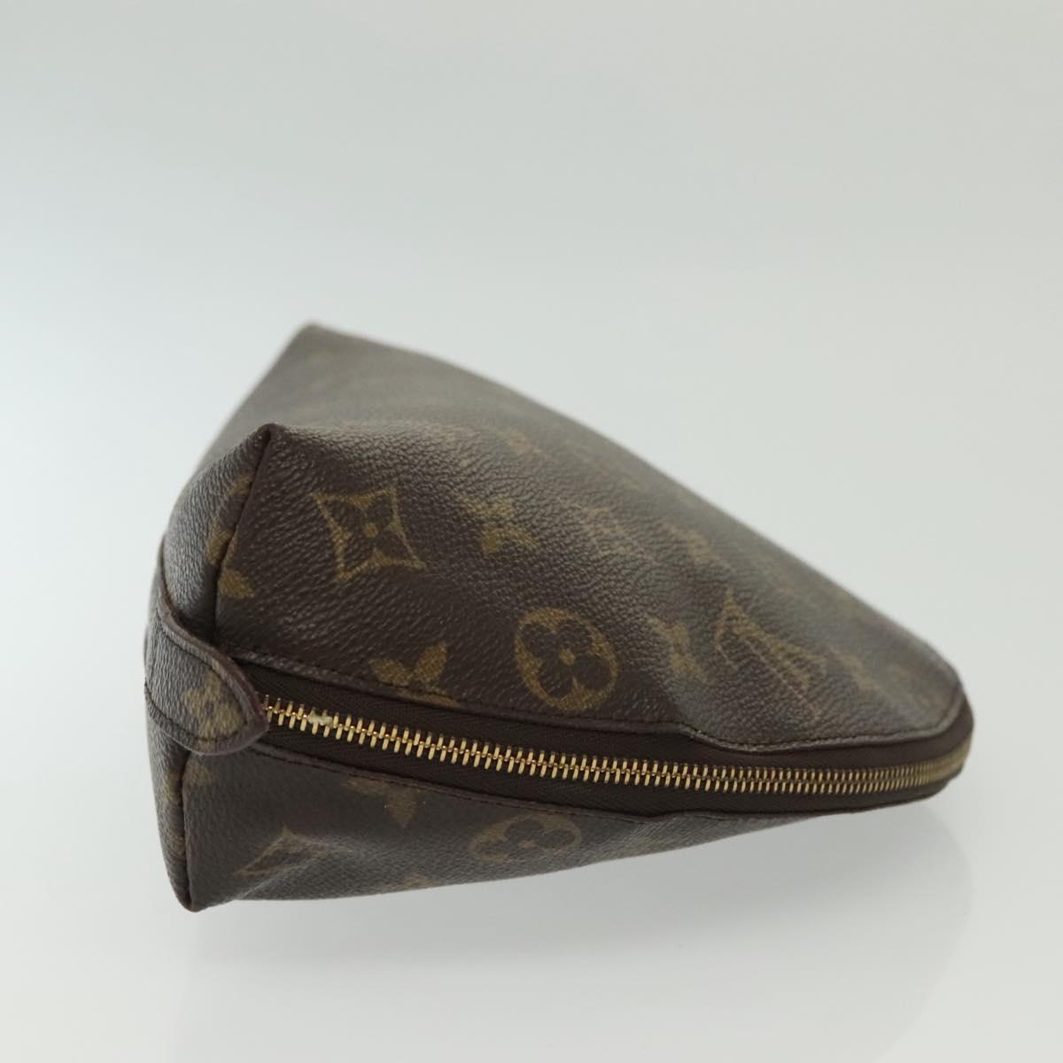 LOUIS VUITTON Monogram Trousse Demi Ronde Cosmetic Pouch M47520 LV Auth 139929