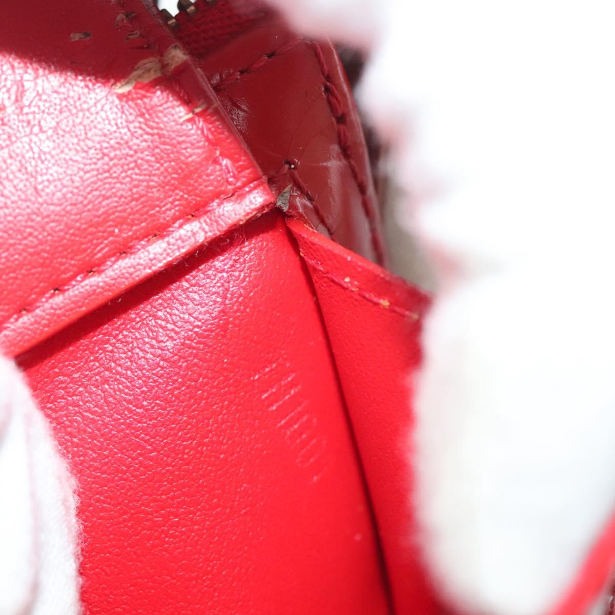 LOUIS VUITTON Monogram Vernis Motto Accessory Pouch Red M91137 LV Auth 139932