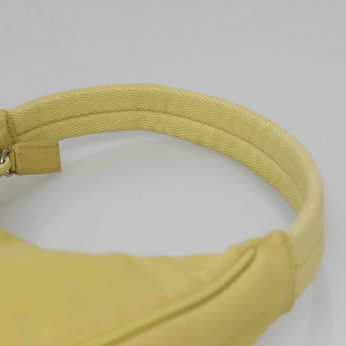 PRADA Accessory Pouch Nylon Yellow Gold Auth 139939A