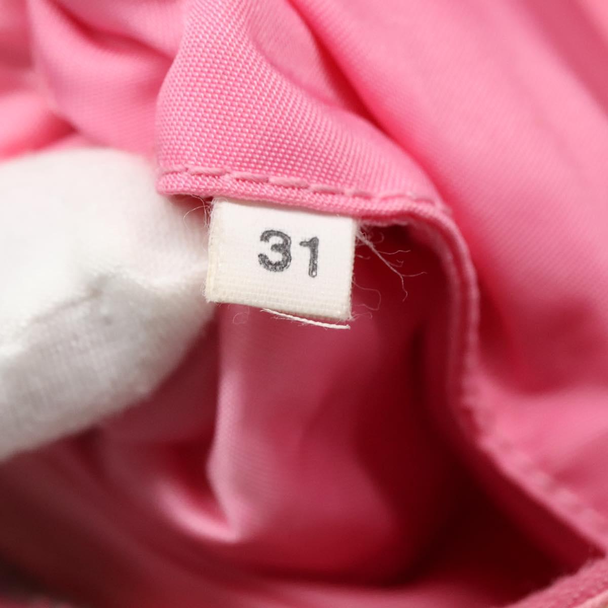 PRADA Accessory Pouch Nylon Pink Silver Auth 139940