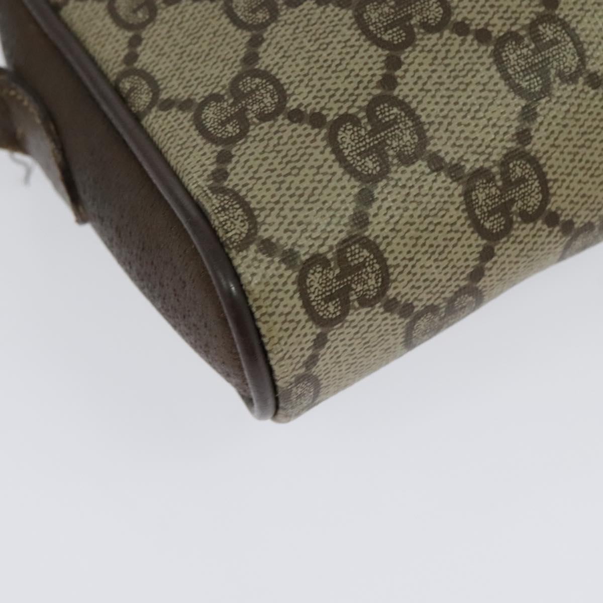 GUCCI GG Supreme Web Sherry Line Bag PVC Beige Gold Red 116 02 089 Auth 139947