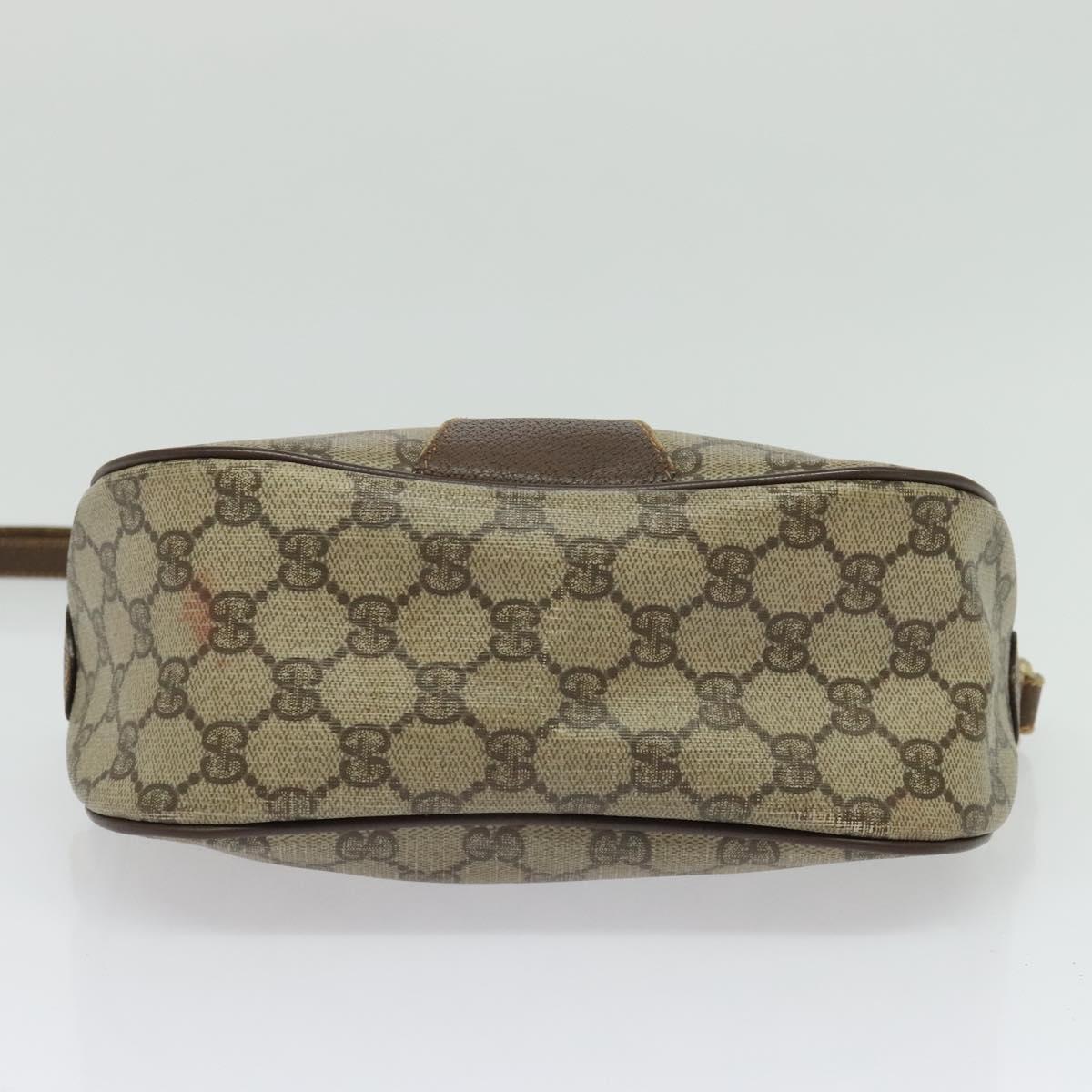 GUCCI GG Supreme Web Sherry Line Bag PVC Beige Gold Red 89 02 032 Auth 139948