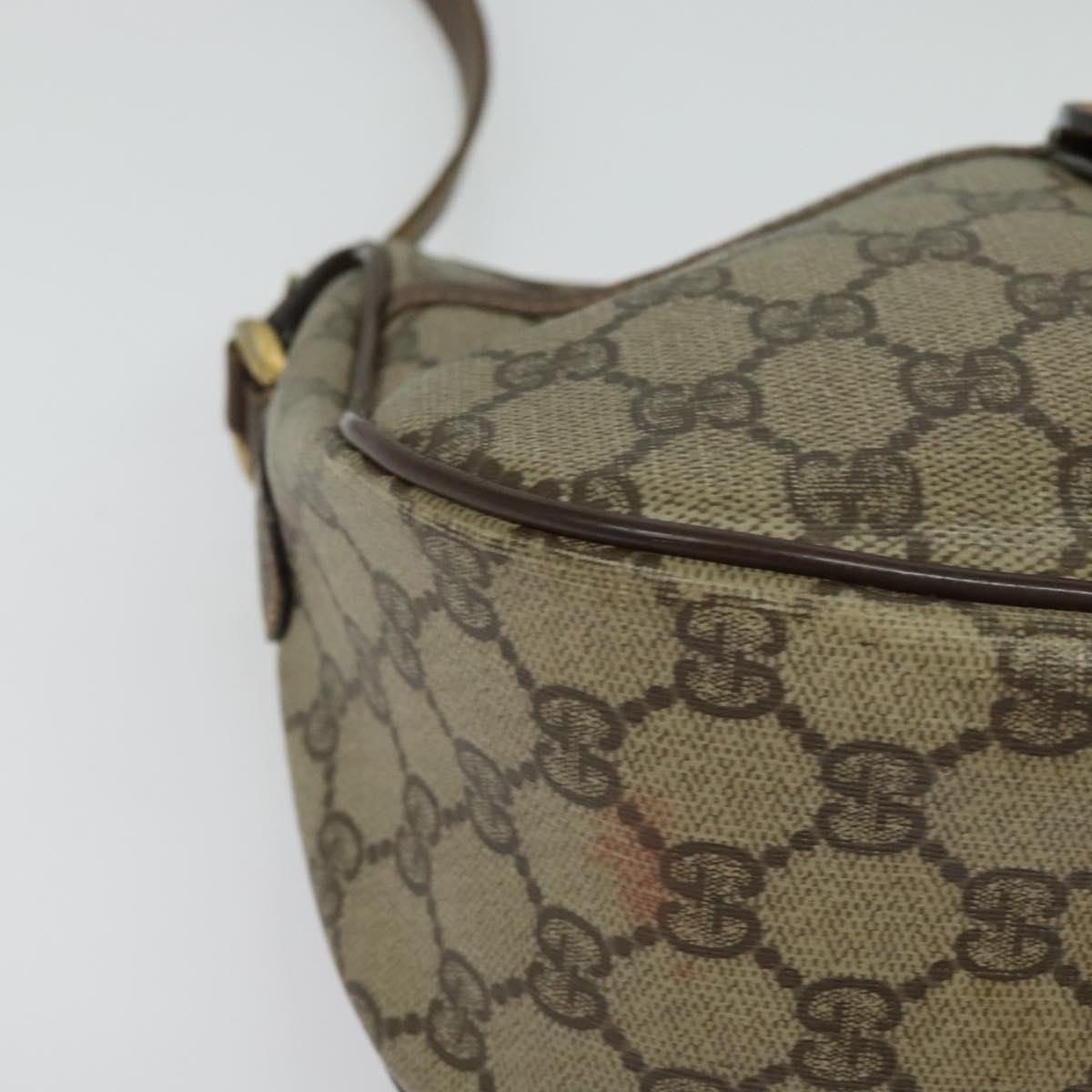 GUCCI GG Supreme Web Sherry Line Bag PVC Beige Gold Red 89 02 032 Auth 139948