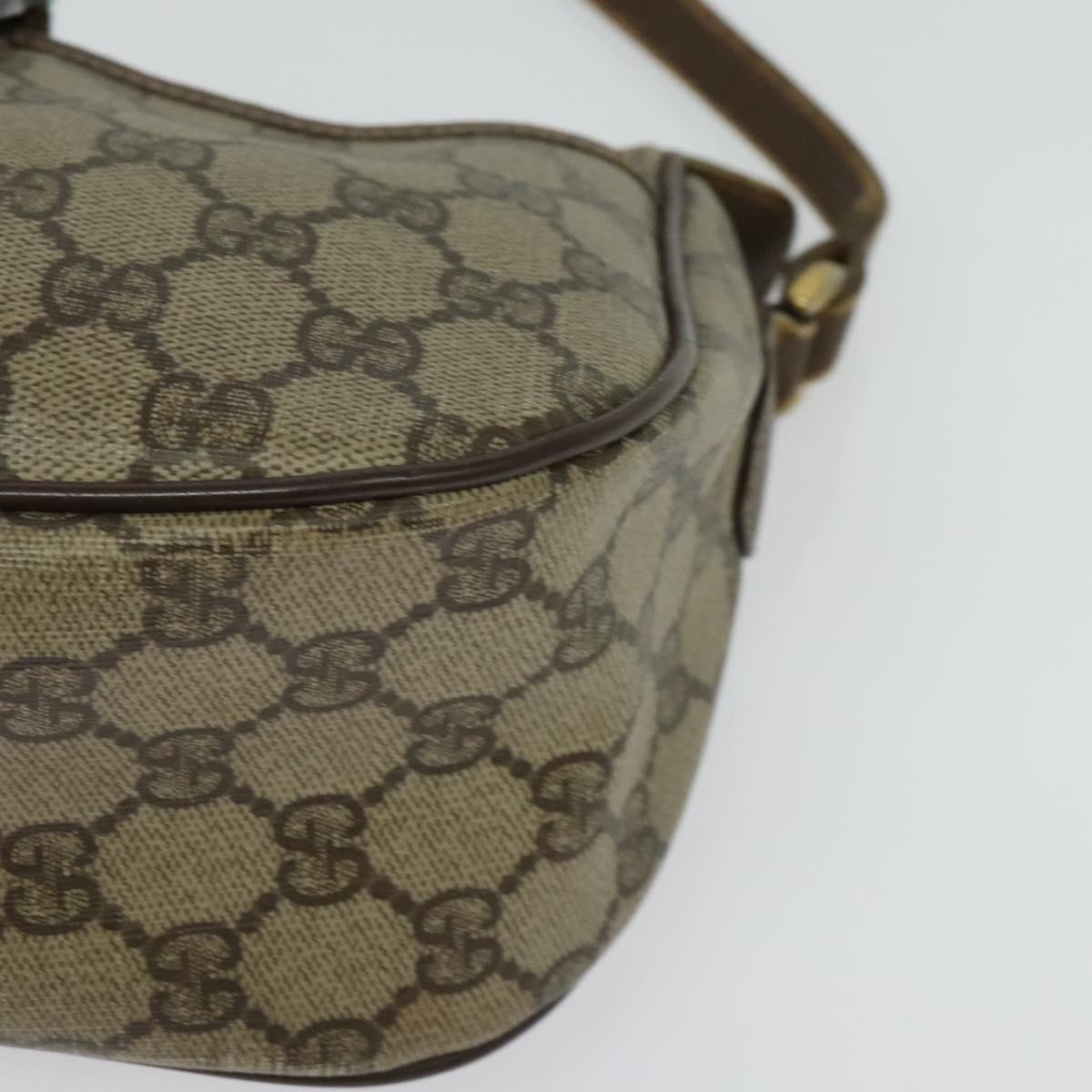GUCCI GG Supreme Web Sherry Line Bag PVC Beige Gold Red 89 02 032 Auth 139948