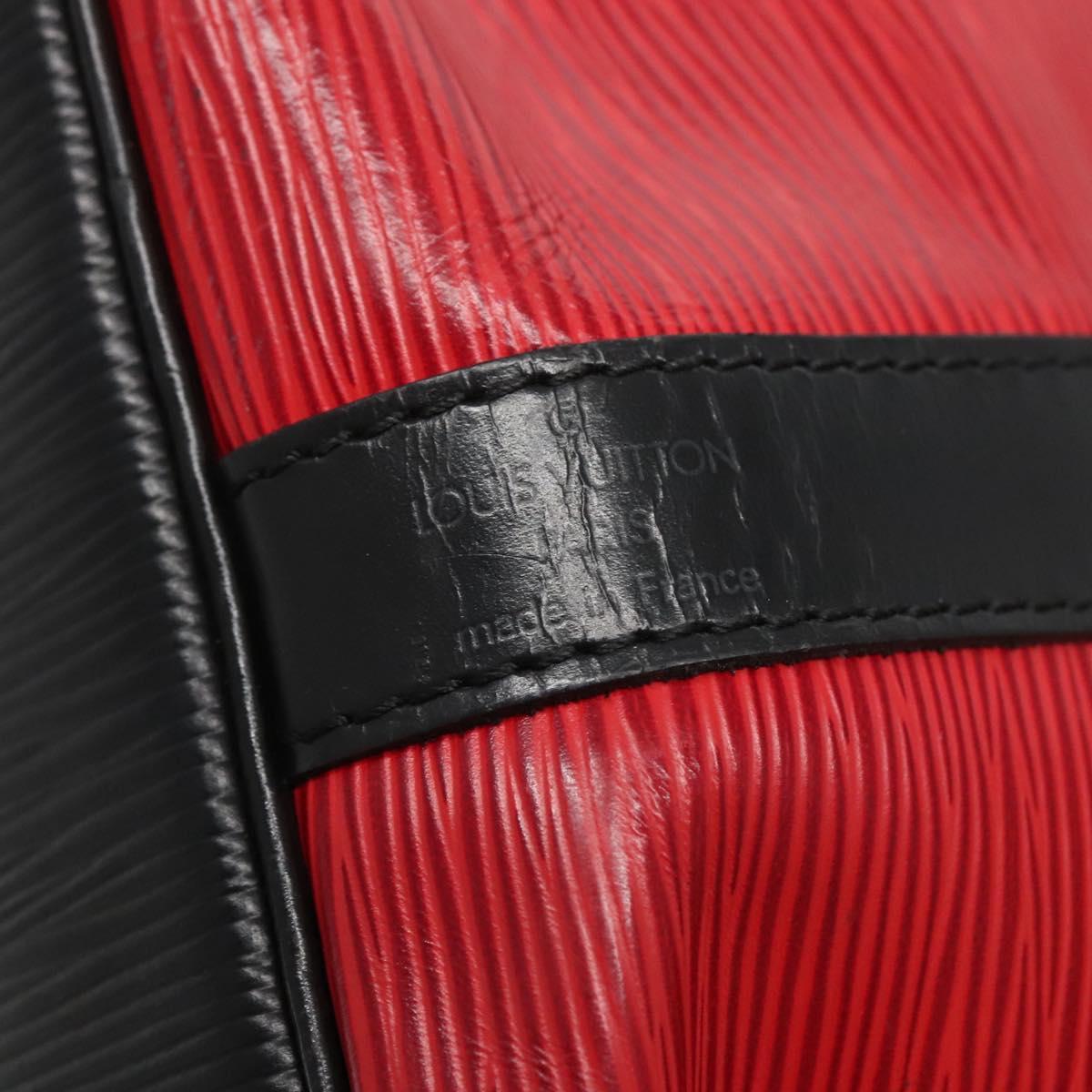 LOUIS VUITTON Epi Petit Noe Shoulder Bag Bicolor Black Red M44017 LV Auth 139959