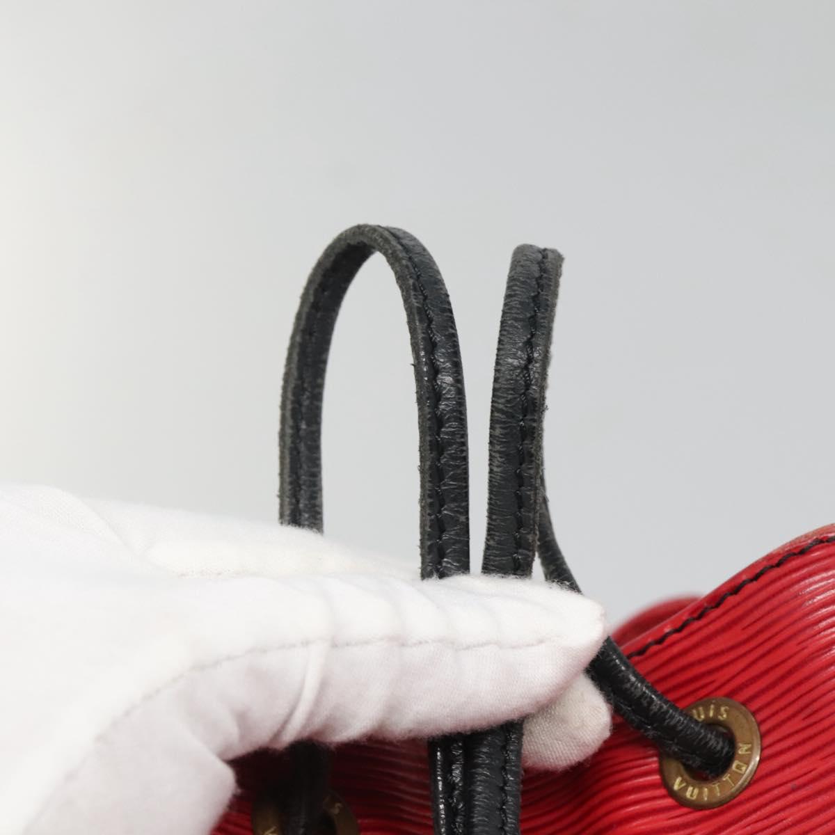 LOUIS VUITTON Epi Petit Noe Shoulder Bag Bicolor Black Red M44017 LV Auth 139959