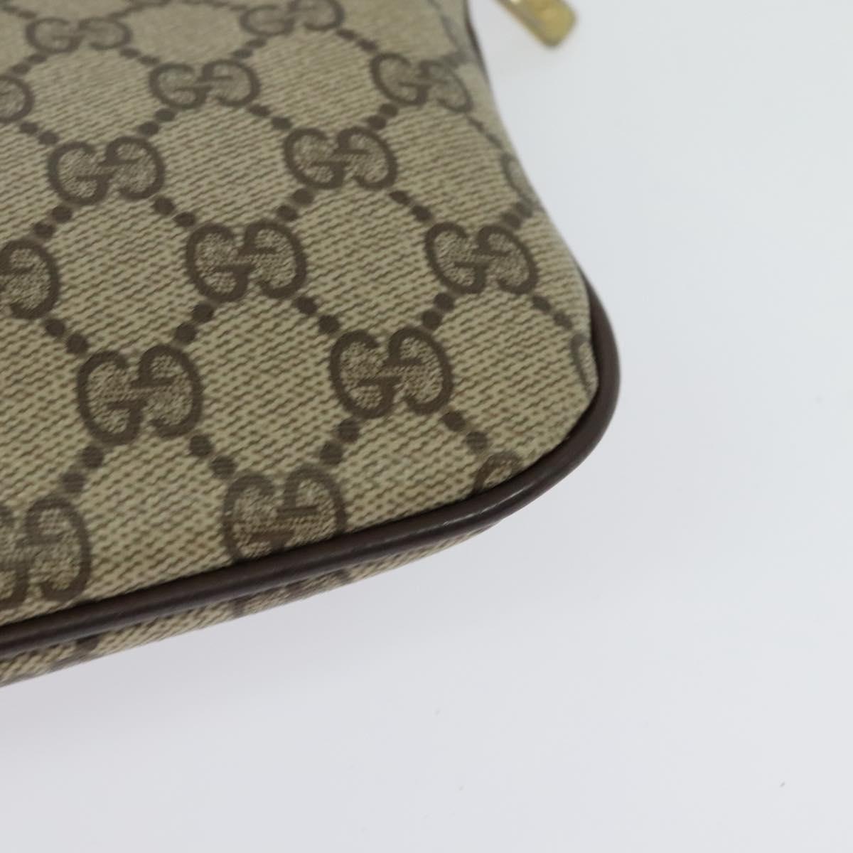 GUCCI GG Supreme Web Sherry Line Bag PVC Beige Gold 904 02 047 Auth 139971
