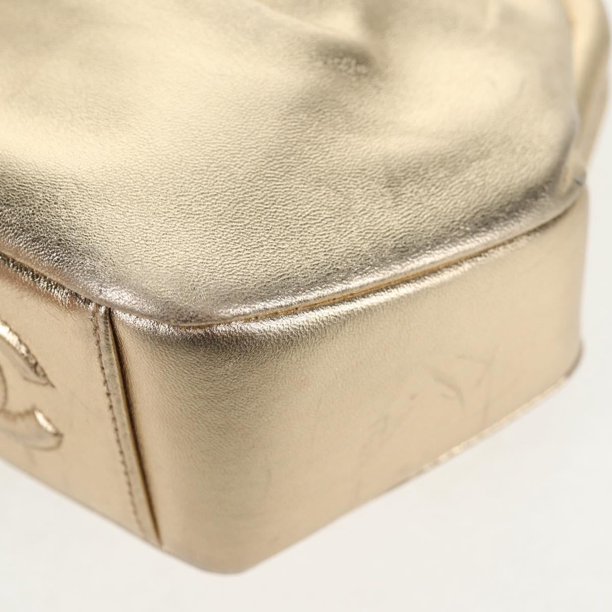 CHANEL Chain Shoulder Bag Leather Gold CC Auth 139977SAV