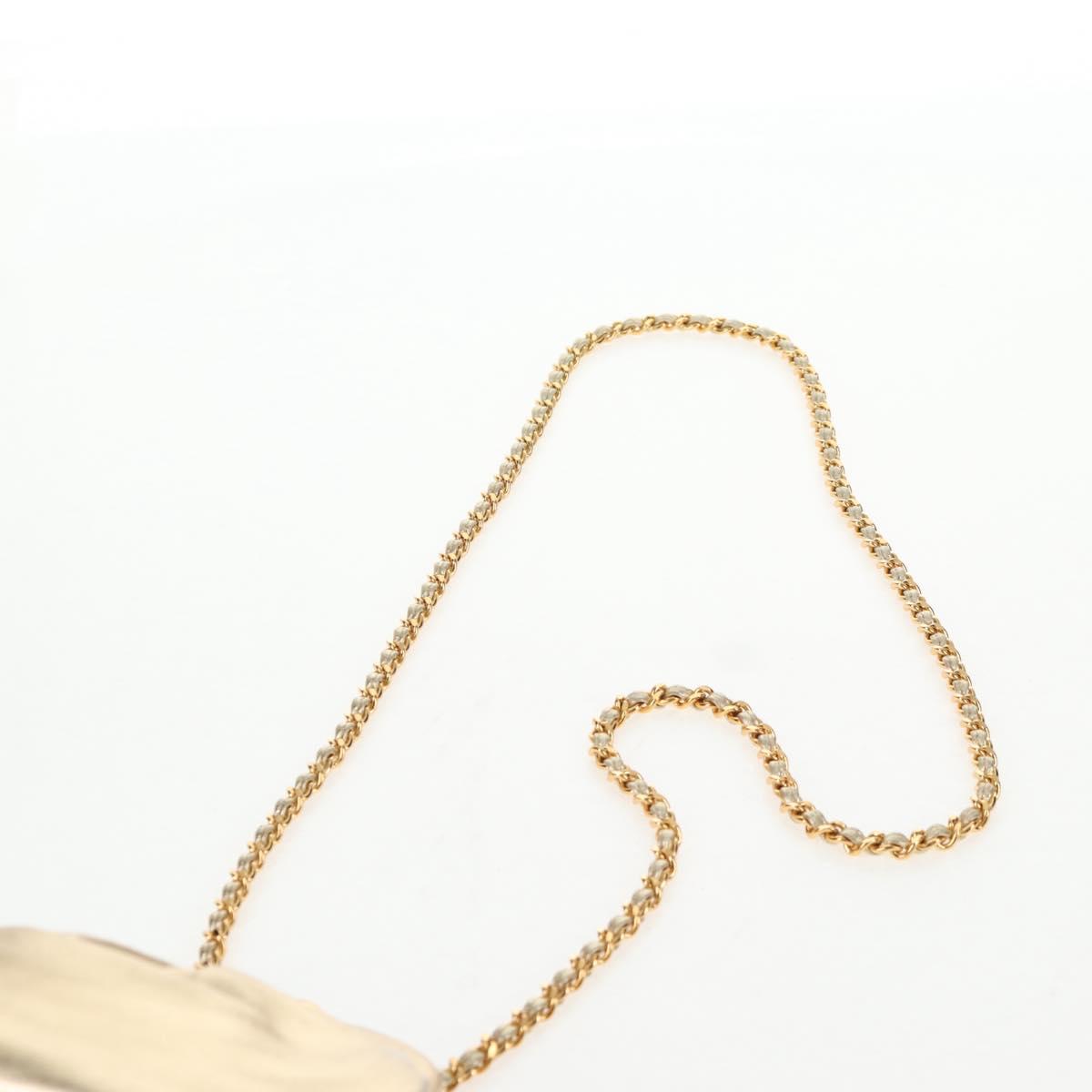 CHANEL Chain Shoulder Bag Leather Gold CC Auth 139977SAV