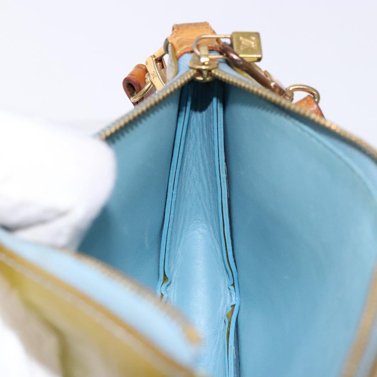 LOUIS VUITTON Monogram Vernis Lexington Pouch Baby Blue M91011 LV Auth 139985