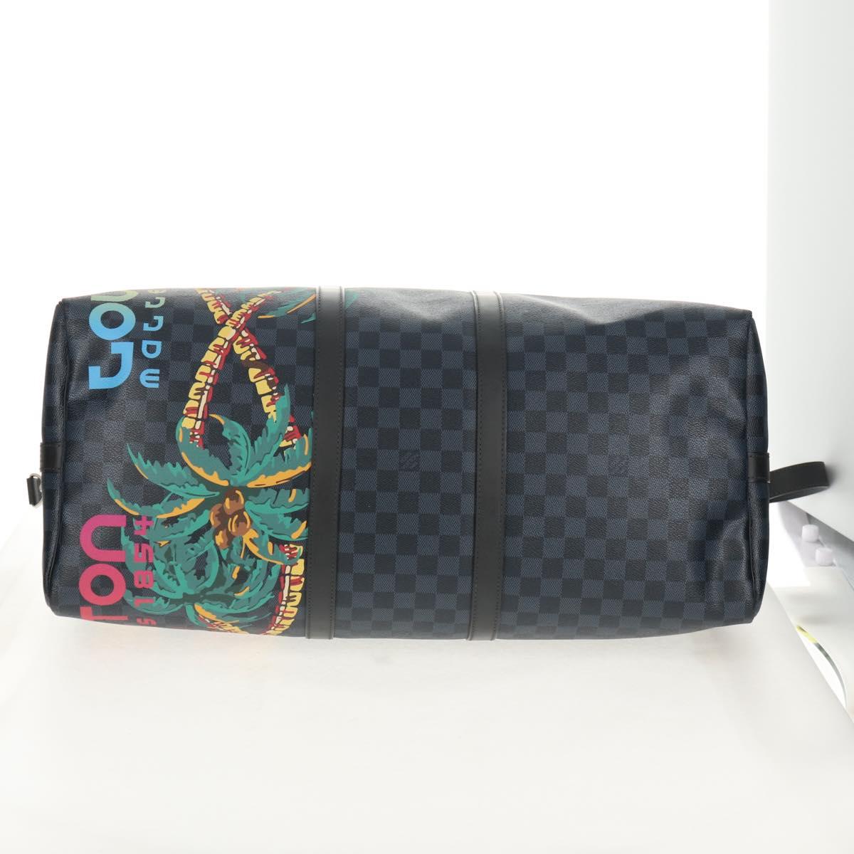 LOUIS VUITTON Damier Cobalt Keepall Bandouliere 55 Bag N41356 LV Auth 140002SM