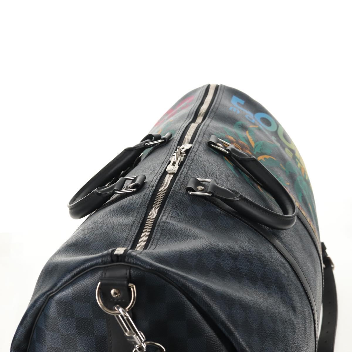 LOUIS VUITTON Damier Cobalt Keepall Bandouliere 55 Bag N41356 LV Auth 140002V