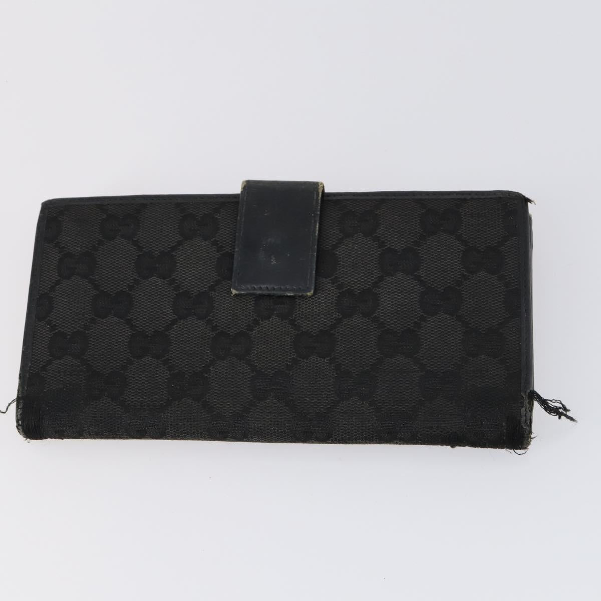 GUCCI Micro GG Canvas GG Canvas Wallet Leather 4Set Pink Black Auth 140007