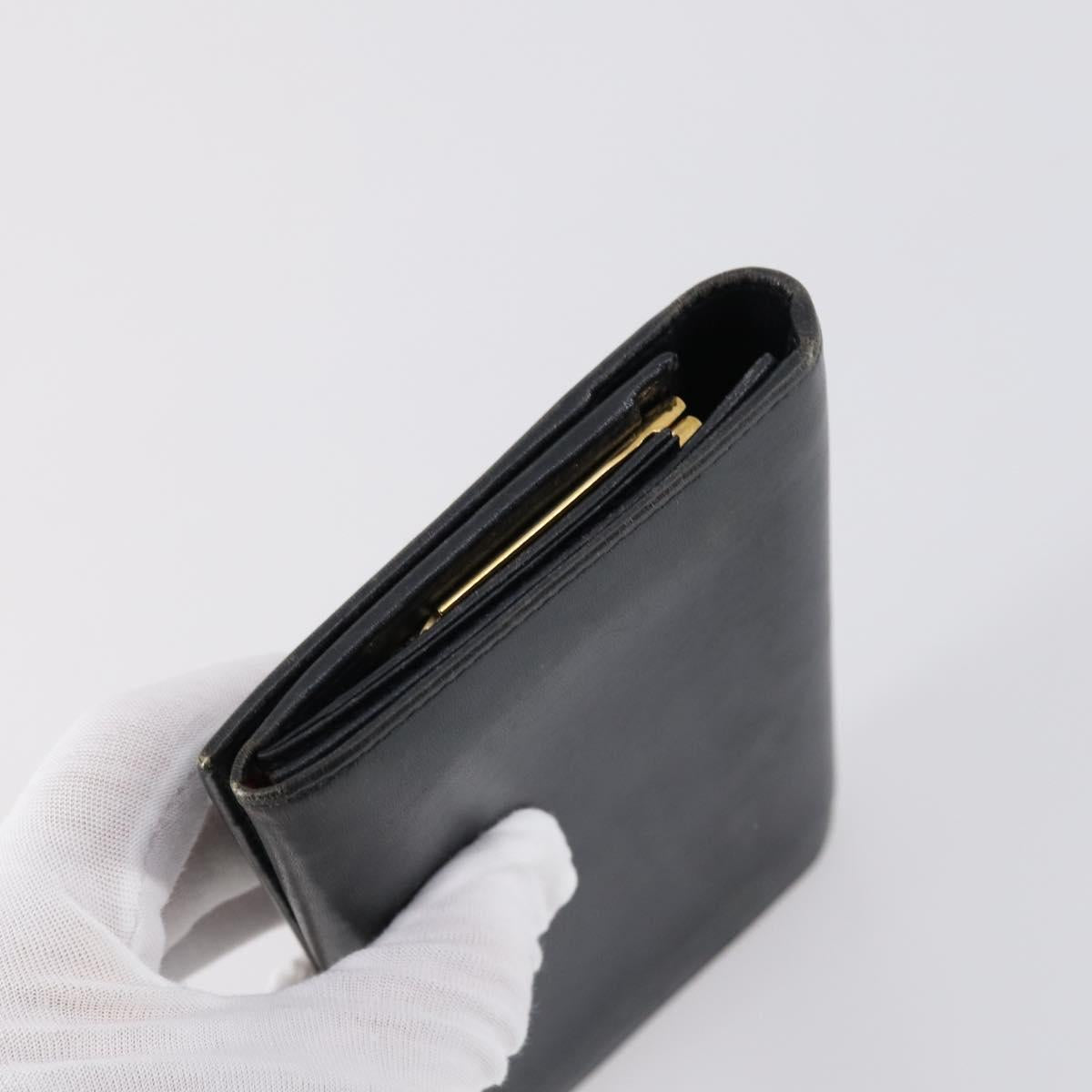 GUCCI Micro GG Canvas GG Canvas Wallet Leather 4Set Pink Black Auth 140007
