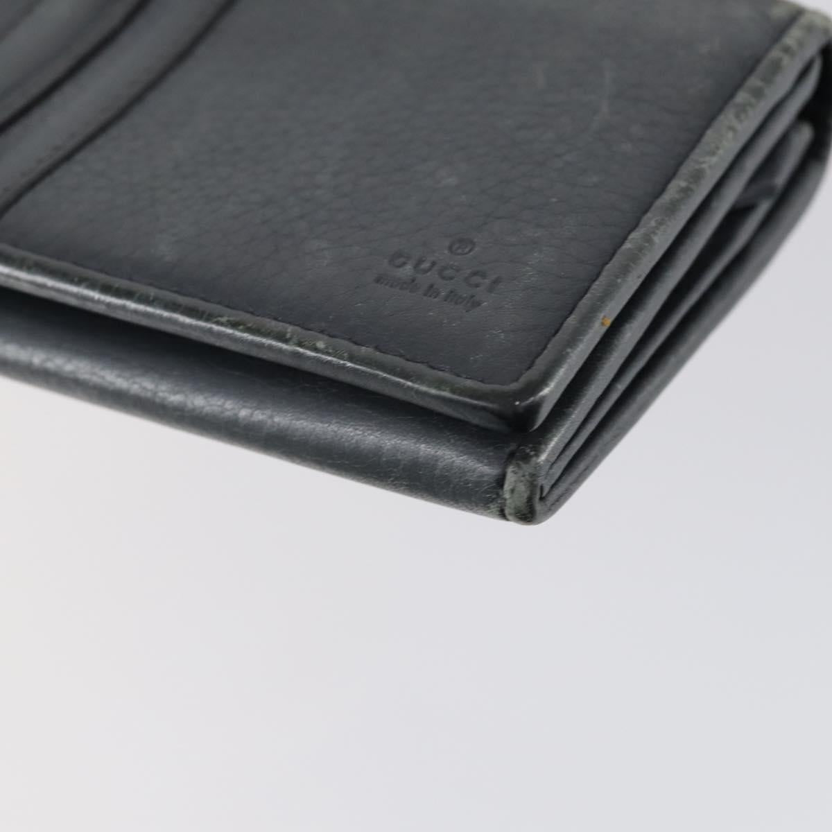 GUCCI Micro GG Canvas GG Canvas Wallet Leather 4Set Pink Black Auth 140007